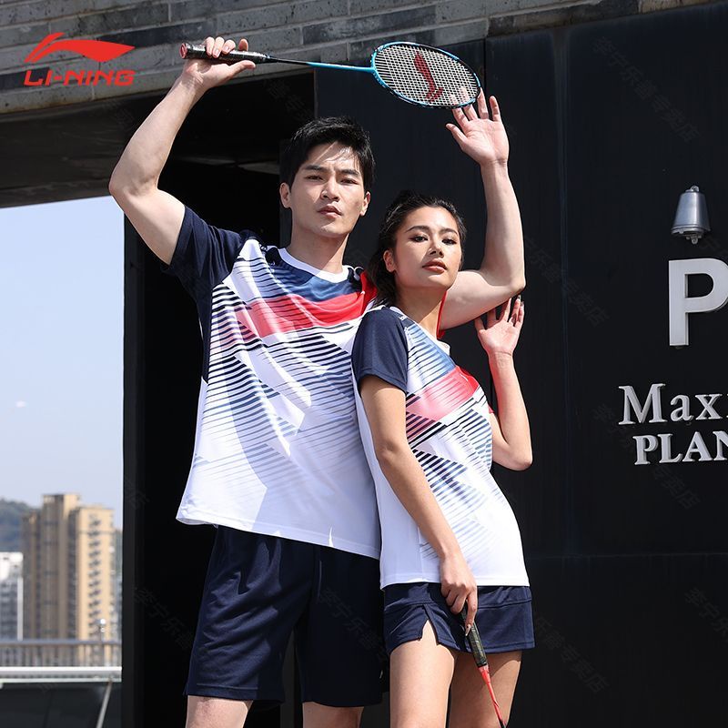 Li Ning Bộ Áo Thun Tay Ngắn Và Quần Short Thể Thao Đánh Cầu Lông Nhanh Khô Cho Nam Và Nữ
