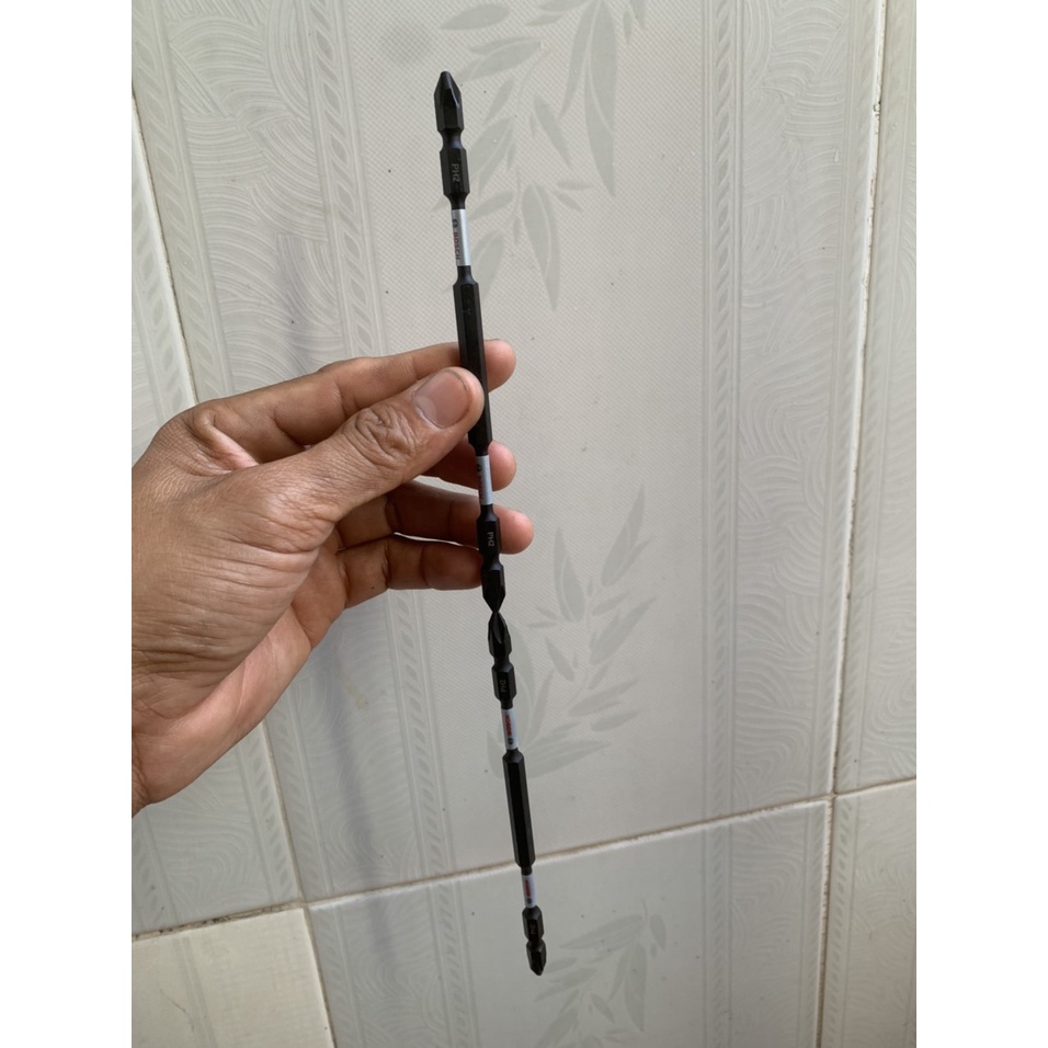 ( Khuyến mãi sốc ) Mũi vít Bosch hai đầu PH2 - PH2 dài 110mm chính hãng có từ ( SL : 1 mũi )