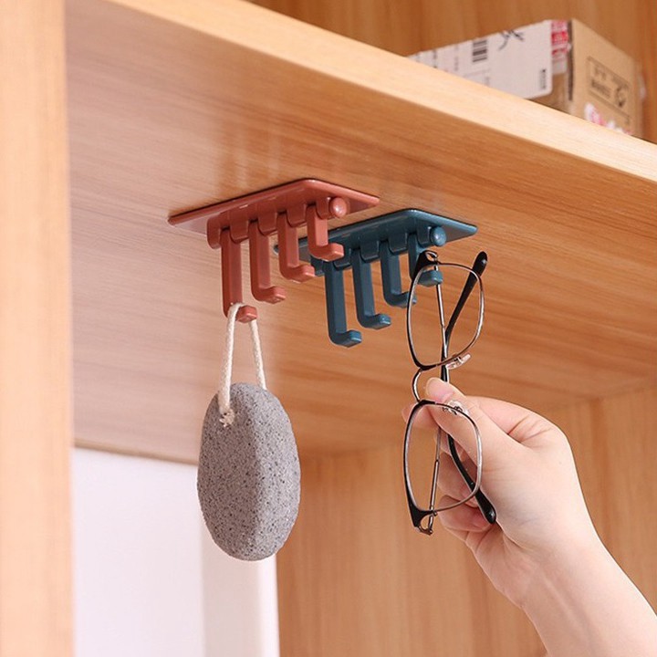 Móc đa năng FreeShip Móc treo đồ dán tường 4 nhánh xoay hình cây thông