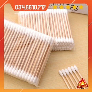 Gói 100c bông vệ sinh tai thân que gỗ