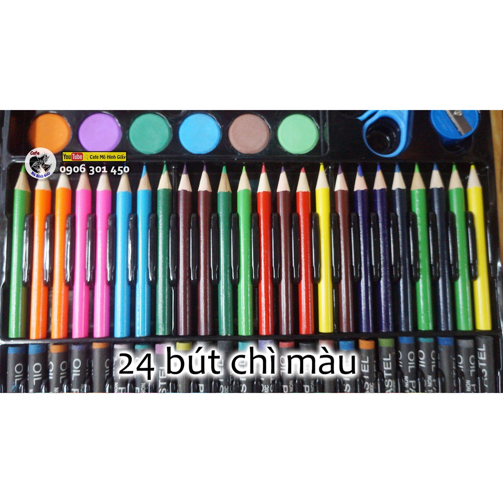 Bộ bút màu siêu to khổng lồ 150 chi tiết. Bao gồm: bút lông màu, bút sáp, bút chì, màu nước, tẩy, chuốt