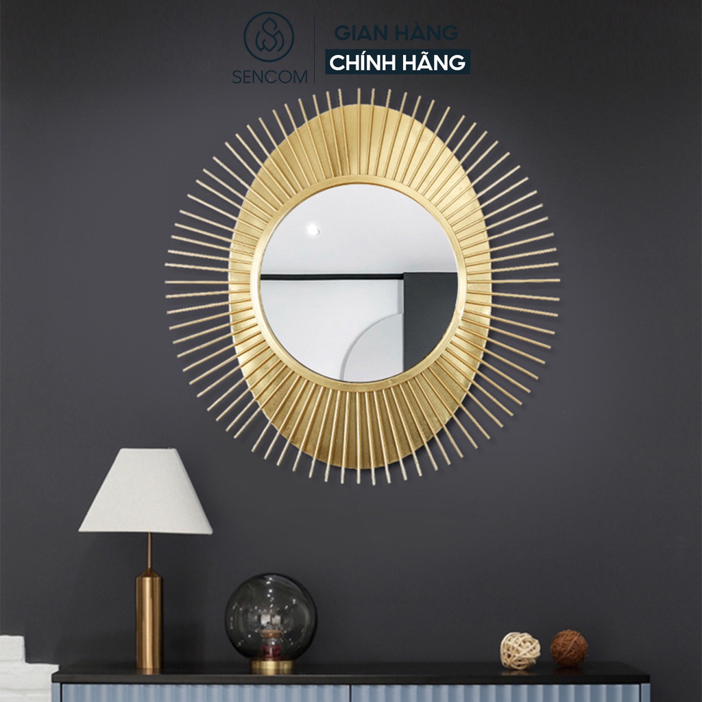 Gương treo tường nghệ thuật decor trang trí nhà ở SENCOM họa tiết hình tia sang trọng hiện đại mã DC23