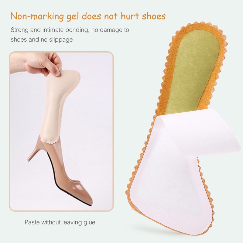 1 Cặp Miếng Lót Giày Cao Gót 5D Tự Dính Chống Trượt Chống Mồ Hôi Thoáng Khí Mềm Mại