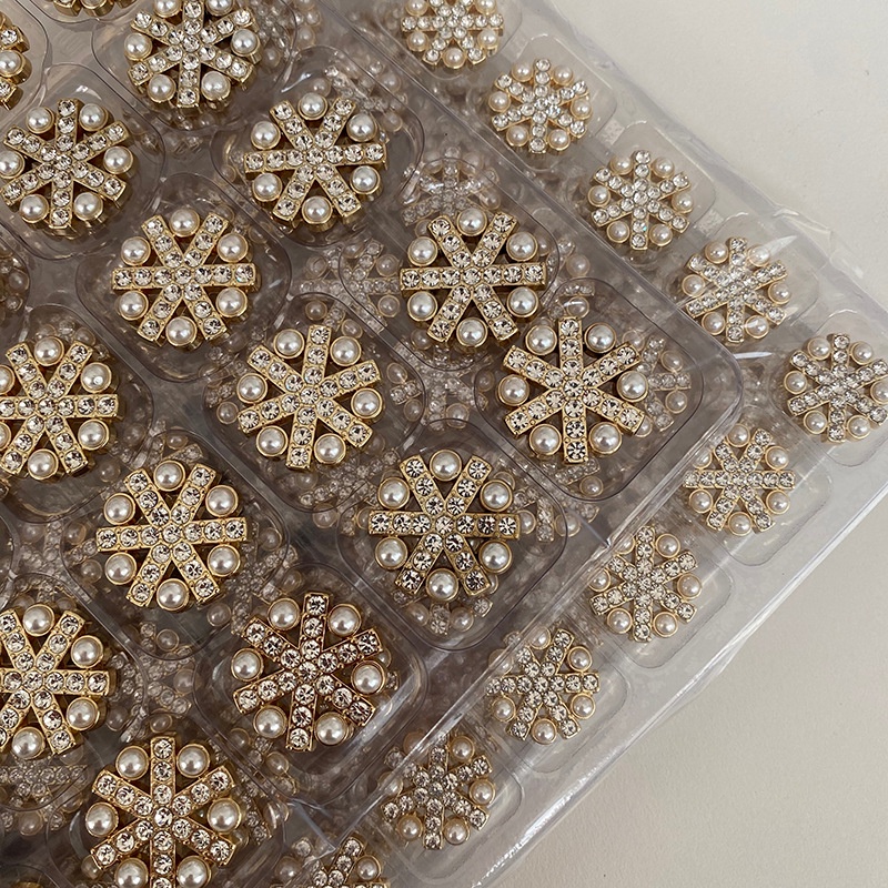 Set 10 Nút Áo Đính Ngọc Trai Sang Trọng Cho Nữ