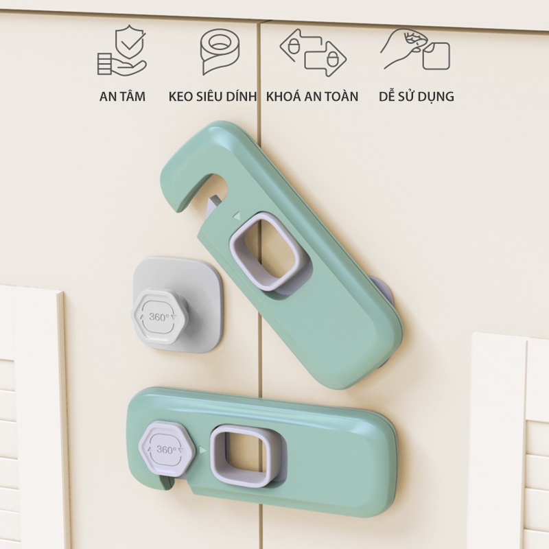 Khoá Tủ An Toàn Cho Bé, Khoá Cánh Tủ, Ngăn Kéo, Tủ Lạnh... chính hãng LookToSee CAO CẤP