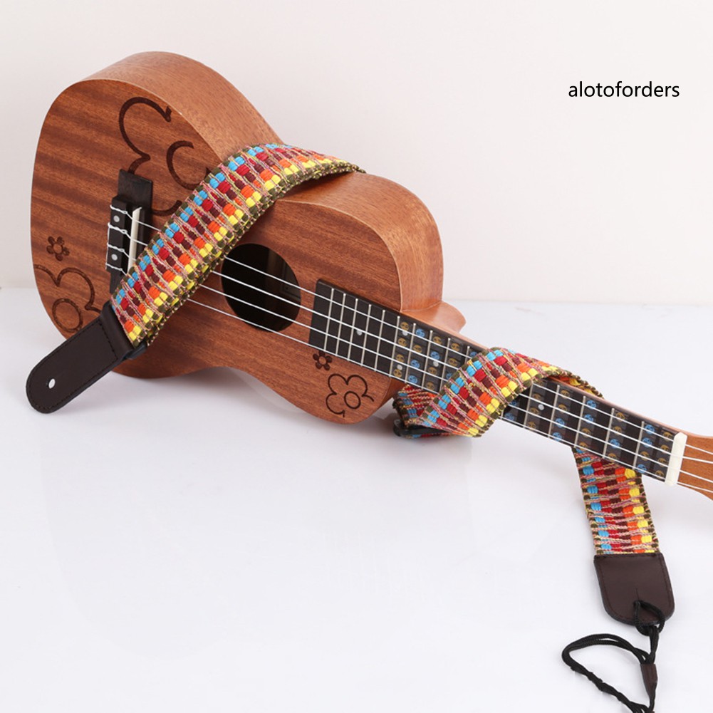 Dây Đeo Đàn Ukulele Bằng Nylon Dệt Nhiều Màu Có Thể Điều Chỉnh Kèm Chốt Cài
