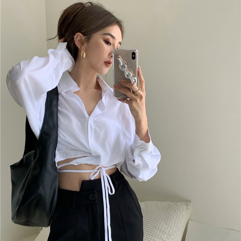Set Áo Sơ Mi Lửng Dài Tay + Quần Dài Xẻ Tà Thời Trang Hè 2021 Cho Nữ | BigBuy360 - bigbuy360.vn