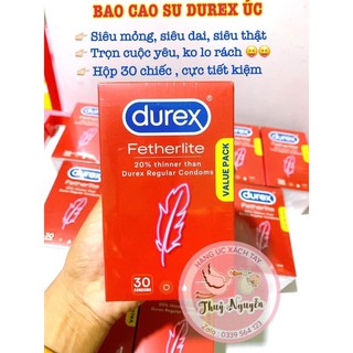 Bao cao su Durex hộp 30 chiếc Fetherlite siêu mỏng