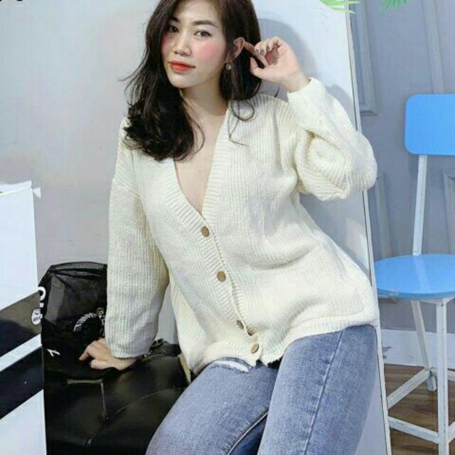 ÁO KHOÁC LEN CADIGAN / CARDIGAN KHUY GỖ