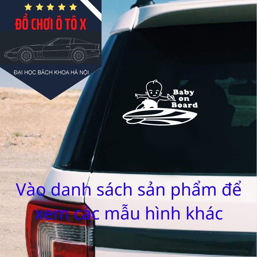 Tem dán BABY ON BOARD trang trí xe ô tô [Hàng chất lượng cao]