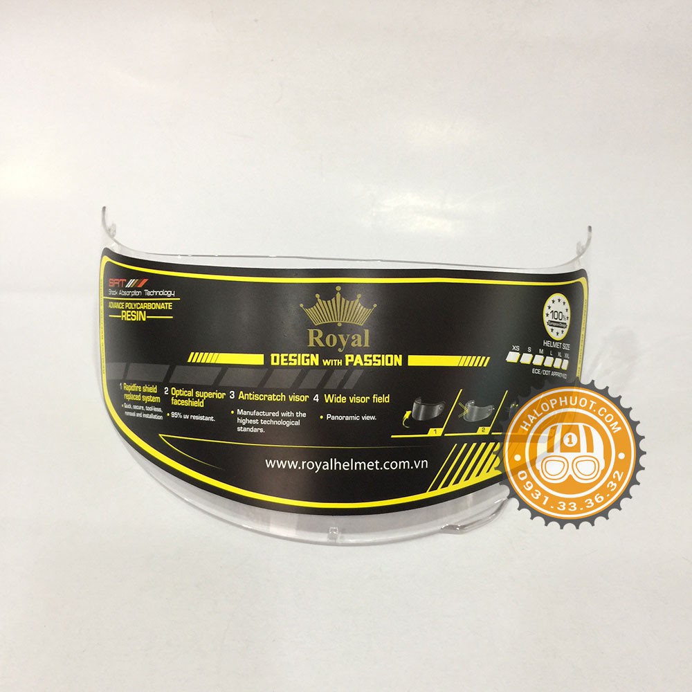 Kính thay Nón bảo hiểm Royal M179 M138B (Trong_Khói_Gương_7 Màu)