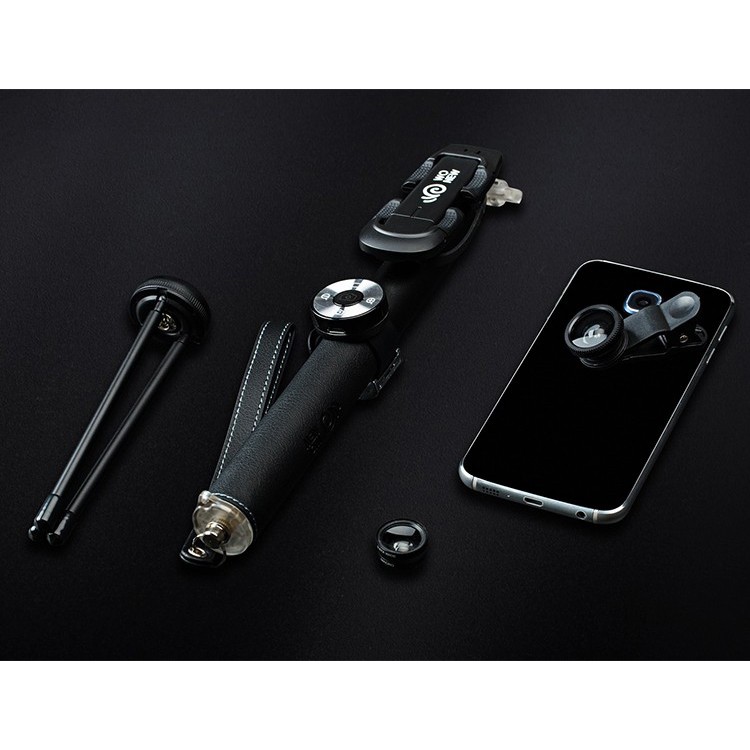Bộ gậy tự sướng 3 Lens camera Leather Selfie Stick chính hãng | BigBuy360 - bigbuy360.vn