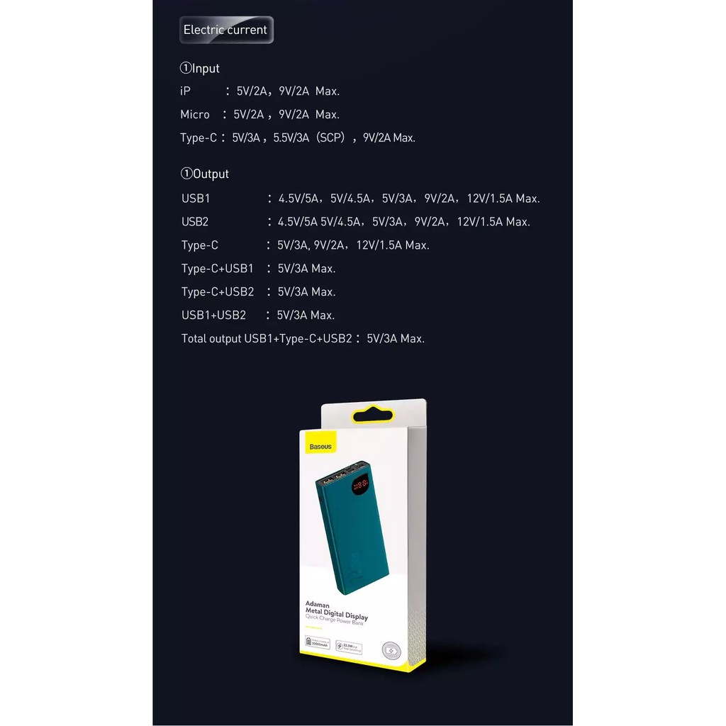 [Bản 2021] Pin sạc dự phòng Baseus 30000mAh Adaman Metal Digital Display Quick Charge 22.5W (QC3.0/ PD3.0/ SCP/ AFC QC)