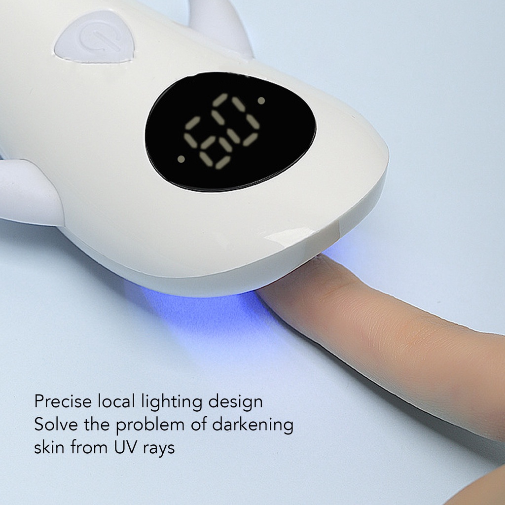 [Hàng Sẵn] Đèn UV LED Gel Nail Máy Sấy Móng Tay Cầm Nhỏ Có Thể Sạc Được Hình Cá Voi Dễ Thương Dụng Cụ Vẽ Chuyên Nghiệp 【Fluorine073】
