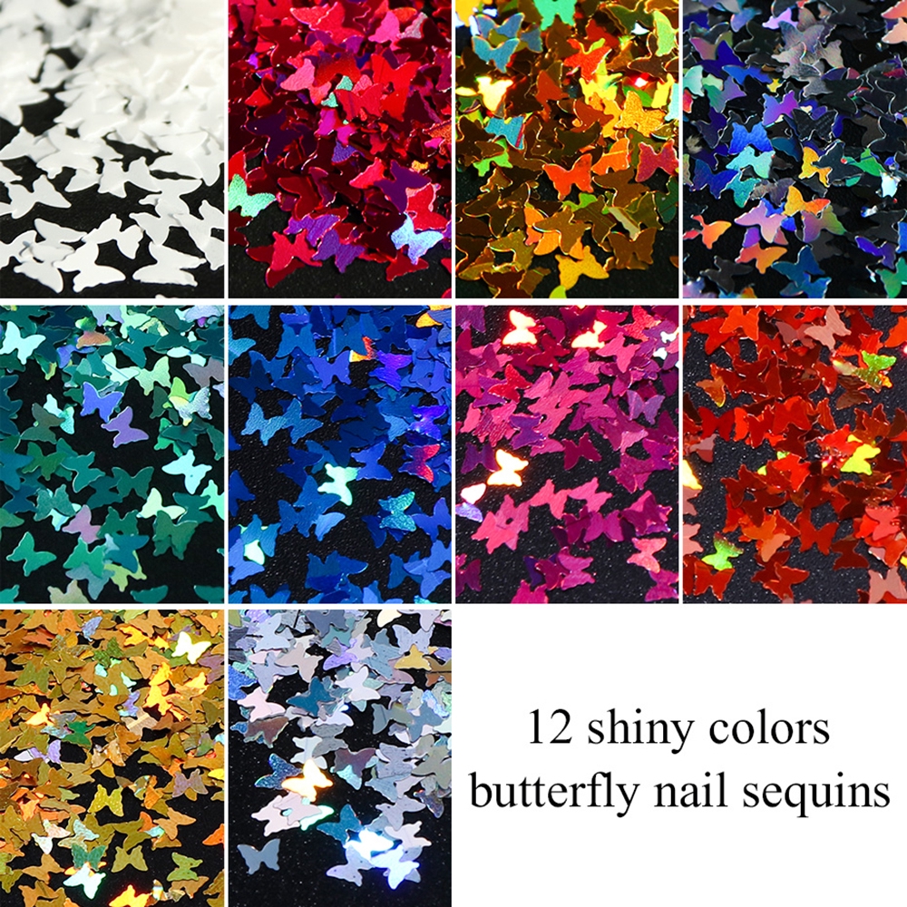 SOMEDAYZL Holographic Iridescent Holographic Laser Slice Nail Glitter Sequins