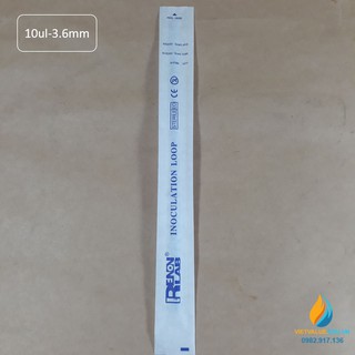 Que cấy vi sinh 10ul đầu tròn 3,6mm, nhựa tiệt trùng dùng 1 lần, gói 100 cái
