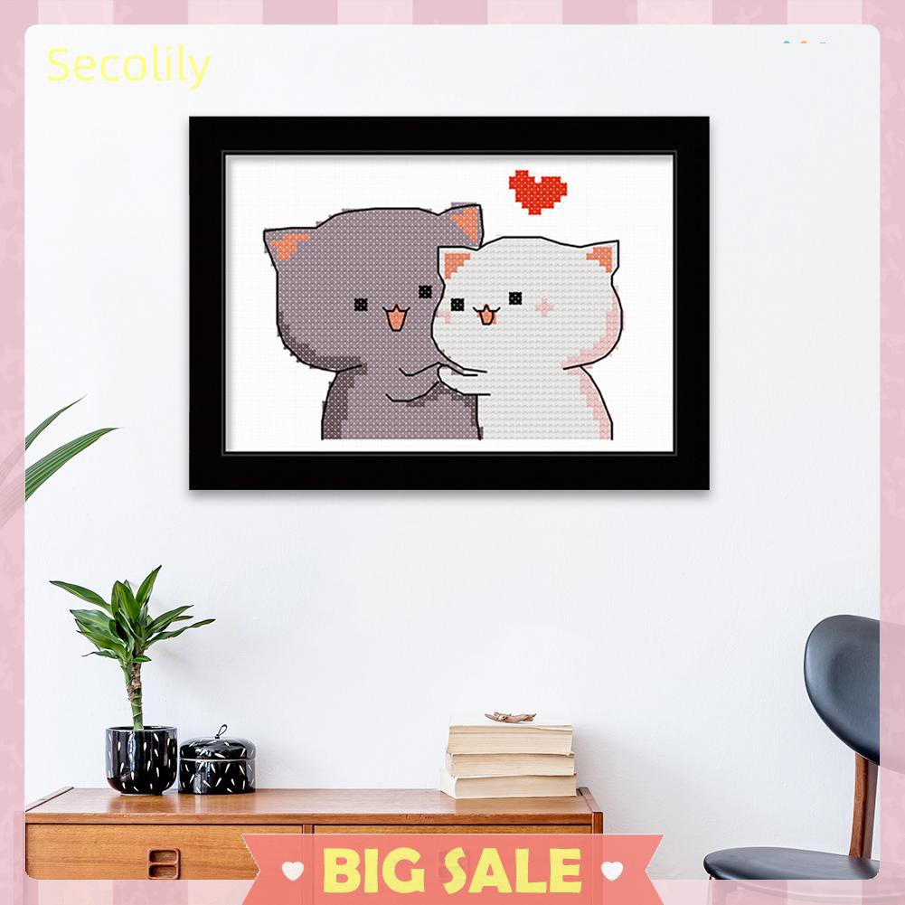 Tranh Thêu Chữ Thập 11CT 25x20cm Hình Chó Mèo