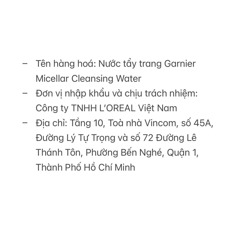 Nước Tẩy Trang Cho Mọi Loại Da Garnier Micellar Cleansing Water 400ml