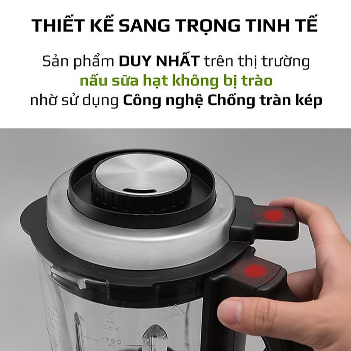 Máy Làm Sữa Hạt OLIVO X20 1800W Chính hãng - BH 24 tháng Máy Xay Sinh Tố, Làm Sữa Hạt Siêu Mịn Thương Hiệu Mỹ