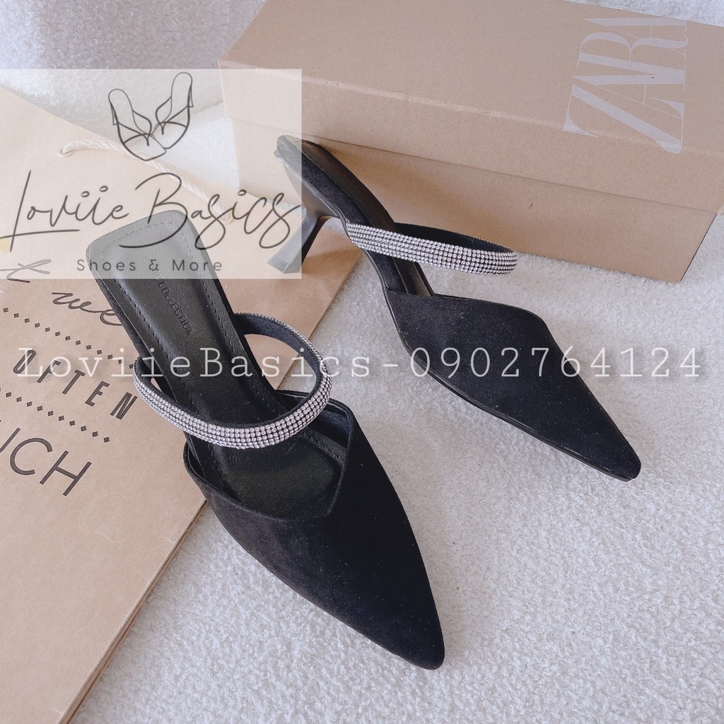 DÉP THỜI TRANG LOVIIE BASICS - SỤC NỮ BÍT MŨI NHỌN NỮ TÍNH - DÉP CAO GÓT QUAI NGANG 5 PHÂN D220931