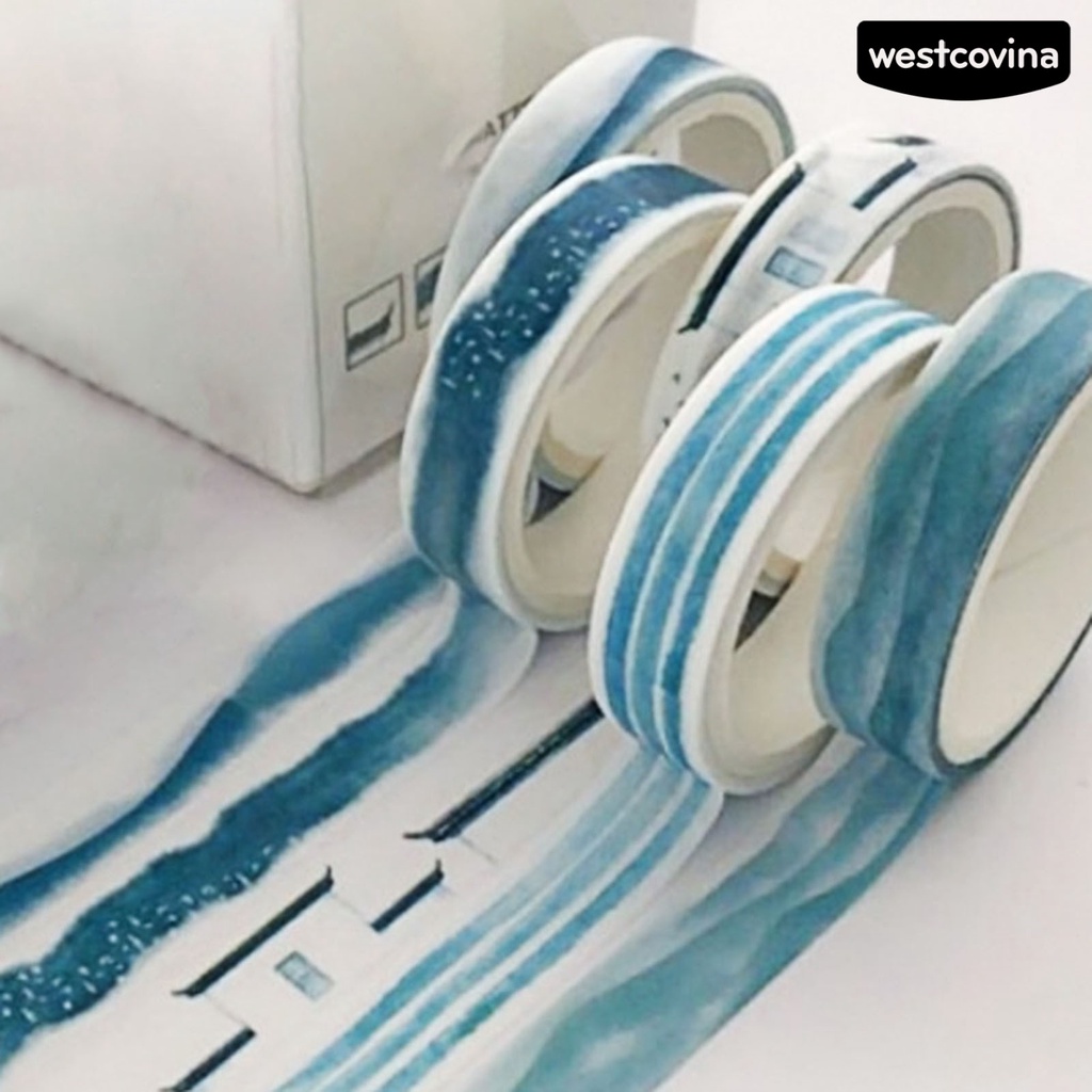 [Hot]✍Set 5 Cuộn Băng Dính Washi Dễ Xé Đa Năng Dùng Trang Trí Kế Hoạch