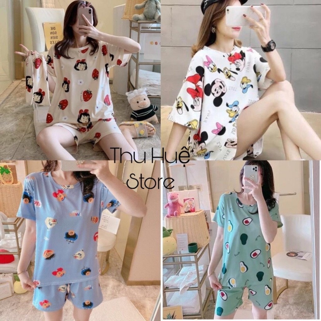 [Hàng Quảng Châu] Bộ Đồ Ngủ Nữ Họa Tiết Hoạt Hình Siêu Cute Dễ Thương Cho Nữ[Mua 5 tặng 1