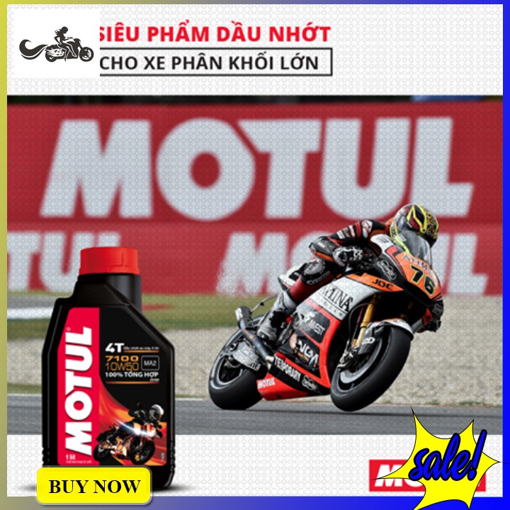 Dầu nhớt Motul 7100 10W50 (1L) dùng cho xe Tay côn, Moto - Phân phối chính hãng