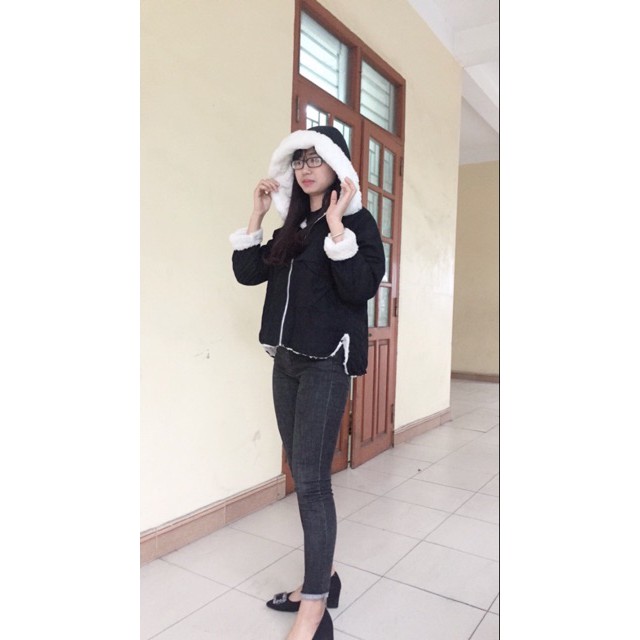 Áo Khoác Nữ Chất Liệu Kaki Lót lông Cao Cấp | BigBuy360 - bigbuy360.vn