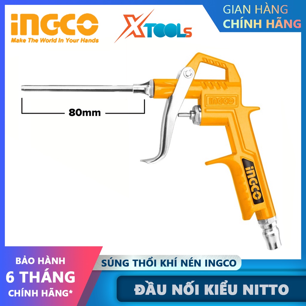 Dụng cụ thổi khí INGCO ABG081-3 dụng cụ xịt hơi khí nén Chiều dài vòi phun