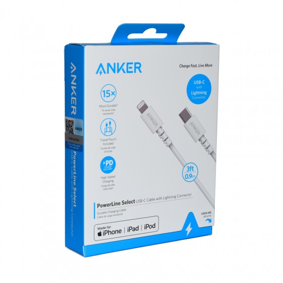 Cáp sạc 3A ANKER A8612/A8613 Powerline USB-C To Lightning 1m/2m  BẢO HÀNH 18 THÁNG