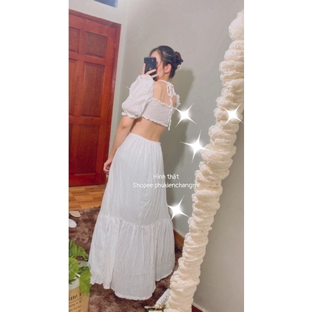 ĐOM ĐÓM DRESS  (có mút ngực)- ĐẦM XỐP CÁNH TIÊN KHOÉT EO BUỘC DÂY CỔ - ZZ5 | BigBuy360 - bigbuy360.vn