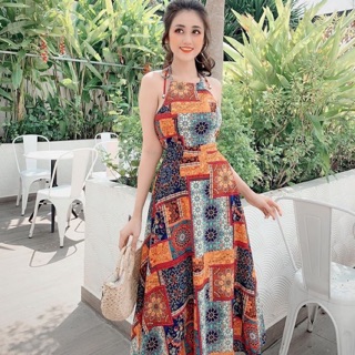 Đầm maxi thổ cầm