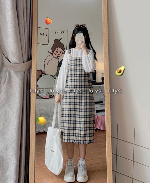 Set yếm kẻ caro (ảnh thật shop chụp, không copy)