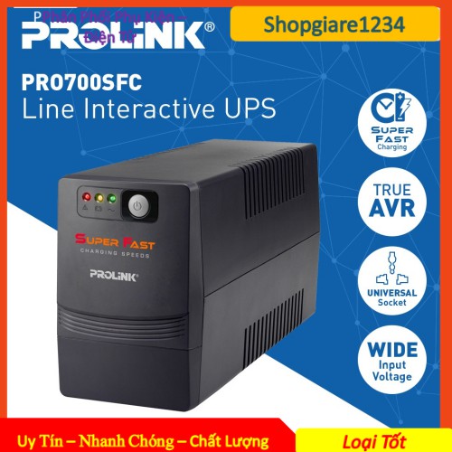 Bộ Lưu Điện UPS PROLINK PRO700SFC 650VA - BH 36 tháng Chính Hãng Nhà Phân Phối