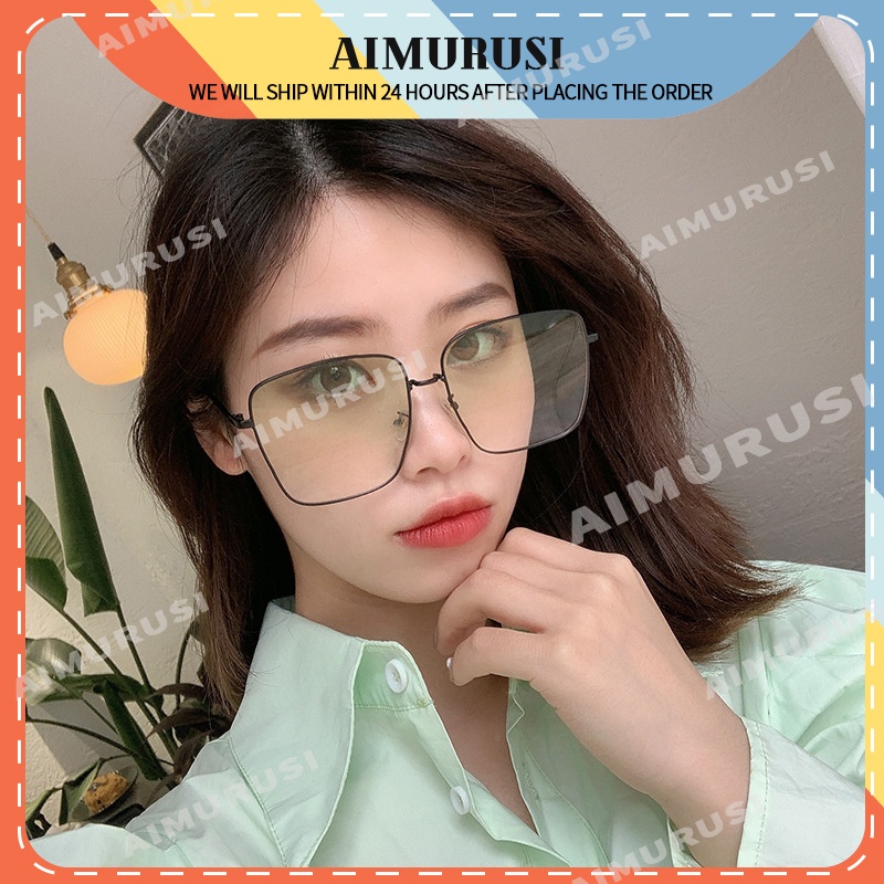 (AIMURUSI) COD Kính Mát Gọng Lớn Bằng Kim Loại Thời Trang Unisex