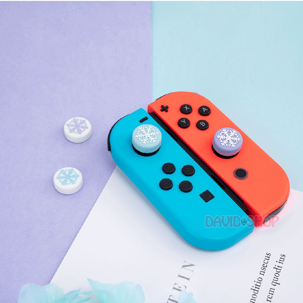 Núm bọc analog Snow Flower (hoa tuyết) cao cấp hãng Geekshare cho Joy-Con - Nintendo Switch / Lite