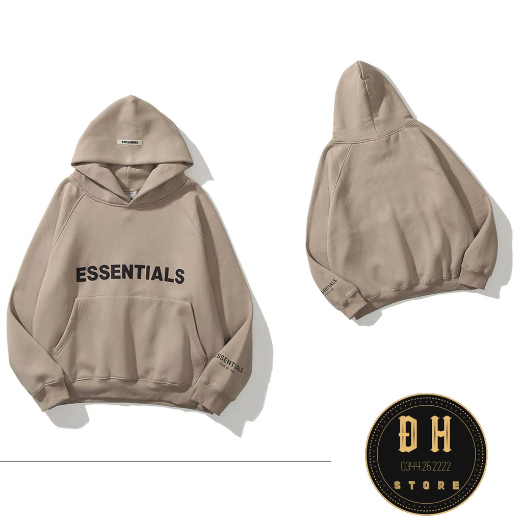 Áo Khoác Hoodie Nỉ Cao Su Nổi Nam Nữ Có Mũ Form Rộng ESSENTIALS Nhiều Màu Unisex Ulzzang | BigBuy360 - bigbuy360.vn