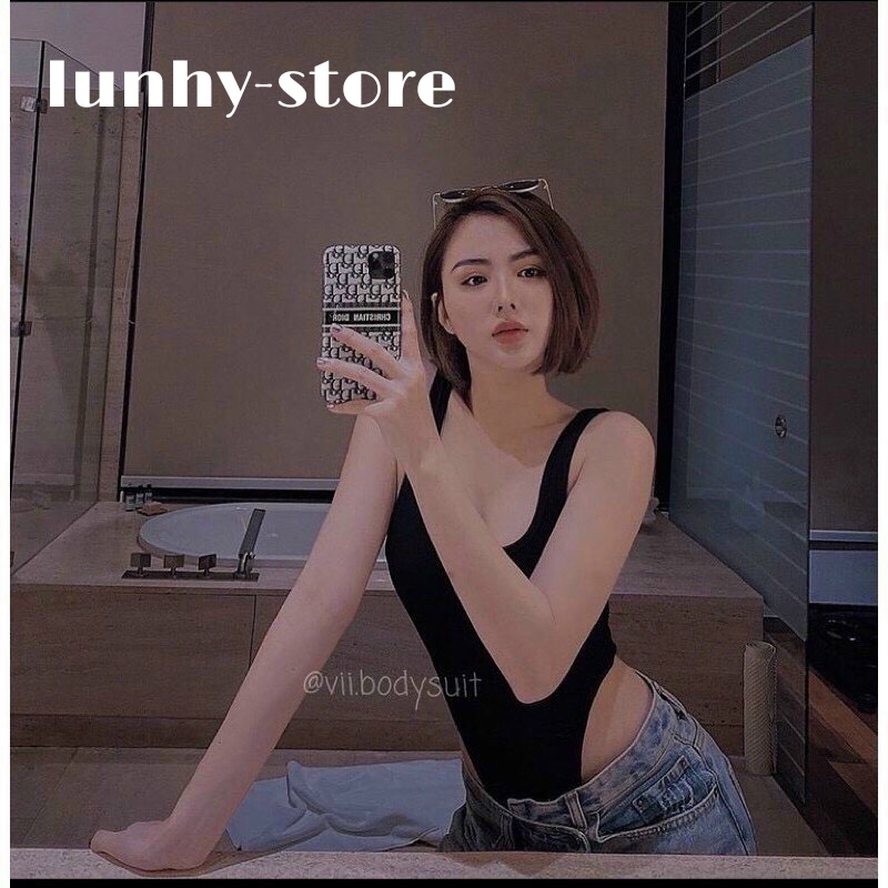 Áo Bodysuit Áo Croptop Hai Dây Khoét Eo Tôn Dáng Chất Cotton Mịn Siêu Đẹp