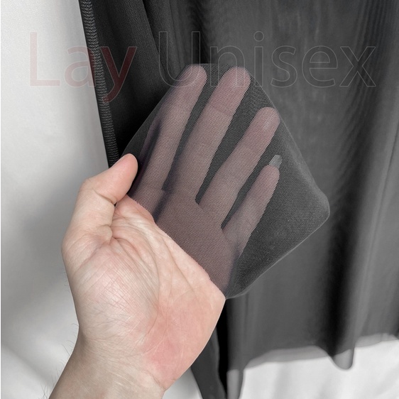 Áo thun nam voan cổ lọ tay dài xuyên thấu sexy