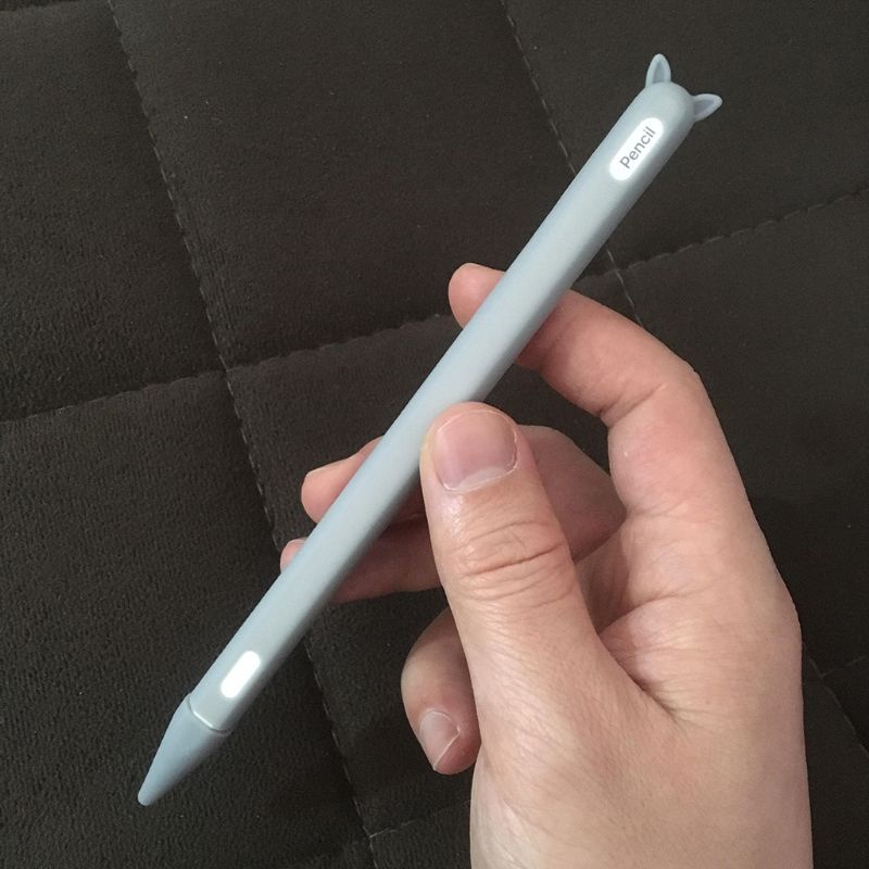 Vỏ Bảo Vệ Hộp Sạc Tai Nghe KOK iPencil Bằng Silicon Mềm Hình Tai Mèo Dễ Thương Kèm Ngòi