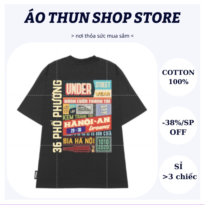 Áo thun UNDER Hà Nội 36 Phố Phường thời trang chất liệu cotton chất vải thoải mái from to đẹp,phông unisex | BigBuy360 - bigbuy360.vn