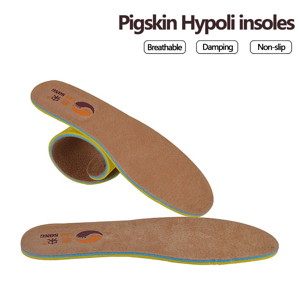 1 Cặp Đế Lót Giày Da Heo Hai Lớp Dày Dặn Mềm Mại Thoáng Khí Thoải Mái Dành Cho Nam Và Nữ