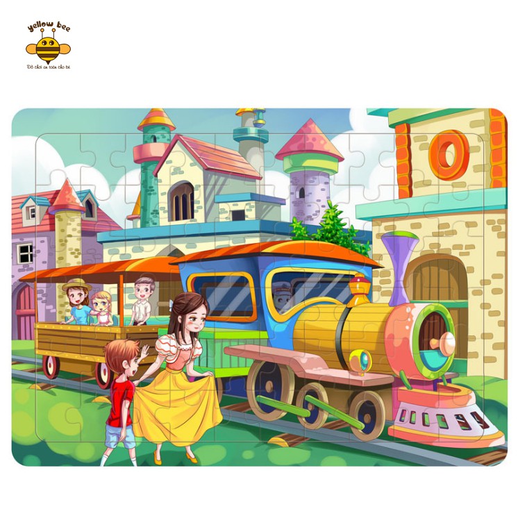 Đồ chơi tranh ghép hình 60 miếng gỗ puzzle - Bộ ghép hình - Đồ chơi xếp hình