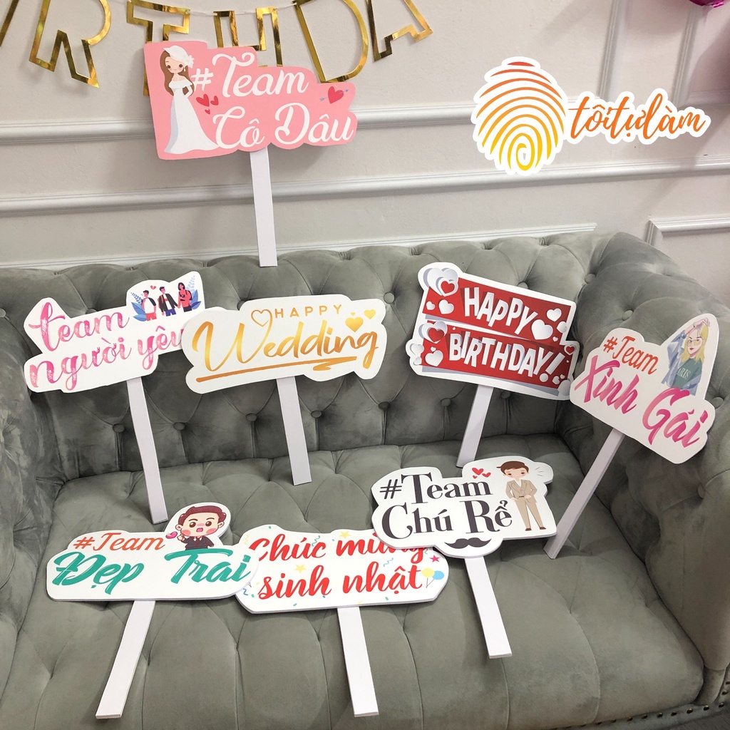 Hashtag cầm tay, biển cầm tay phụ kện trang trí sinh nhật, đám cưới, sự kiện, thôi nôi - Tôi Tự Làm