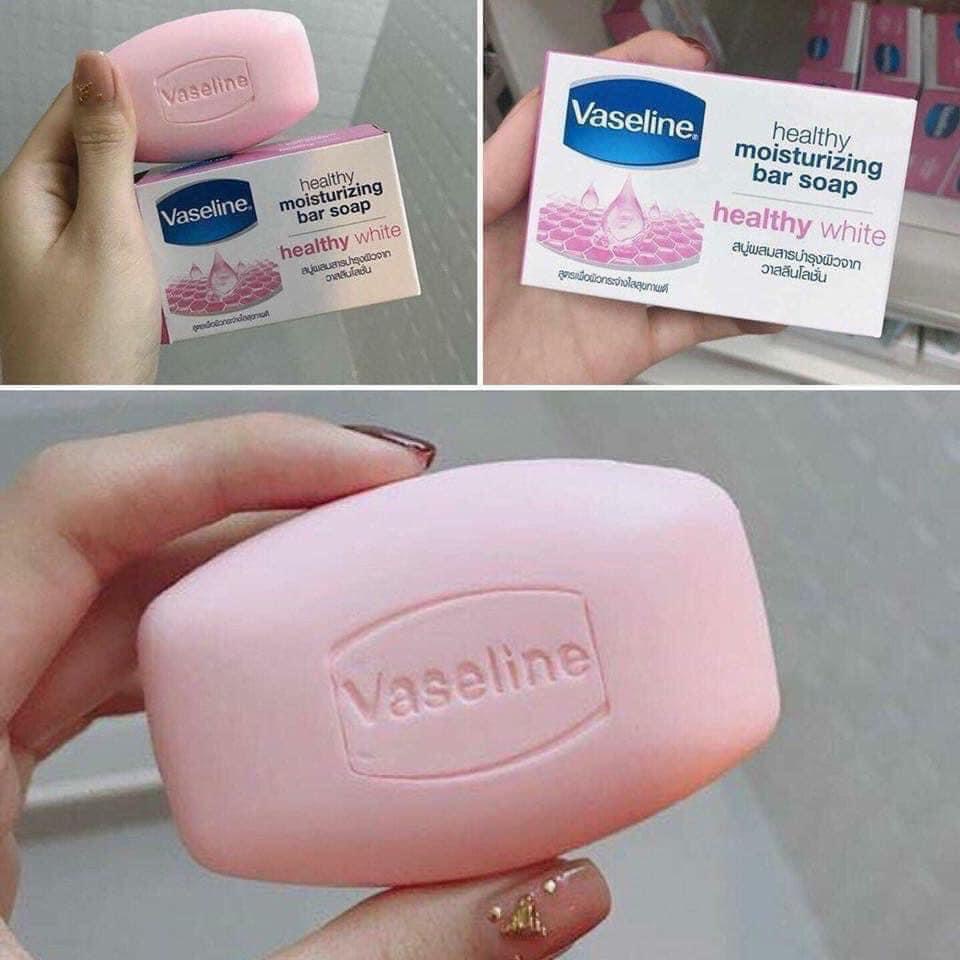Xà Bông Tắm Dưỡng Ẩm Trắng Da Toàn Thân Vaseline Thái Lan - Healthy Moisturizing Bar Soap 65g