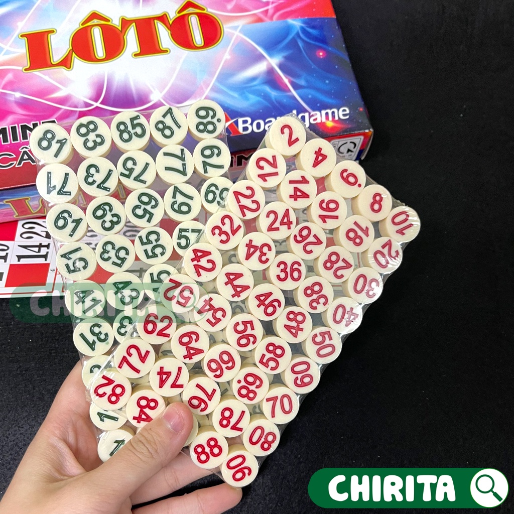 Bộ Đồ Chơi Lô Tô - Bộ Cờ Lô Tô Liên Hiệp Thành (90 Số) Giấy Và Melamine Cao Cấp, Boardgame, Đồ Chơi Gia Đình CHIRITA