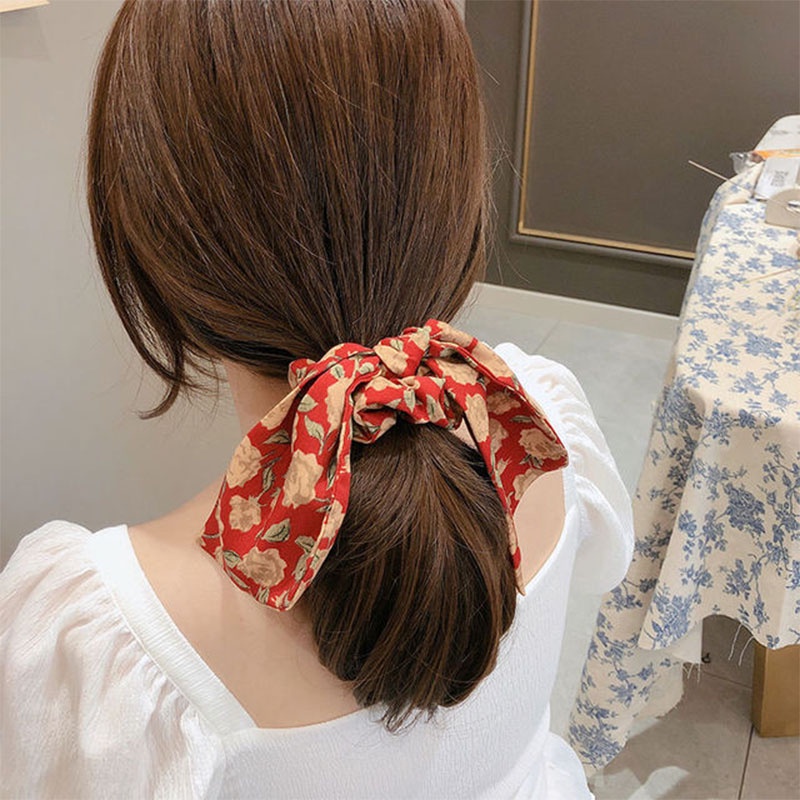 Dây Cột Tóc Đính Nơ Phong Cách Hàn Quốc Cho Nữ