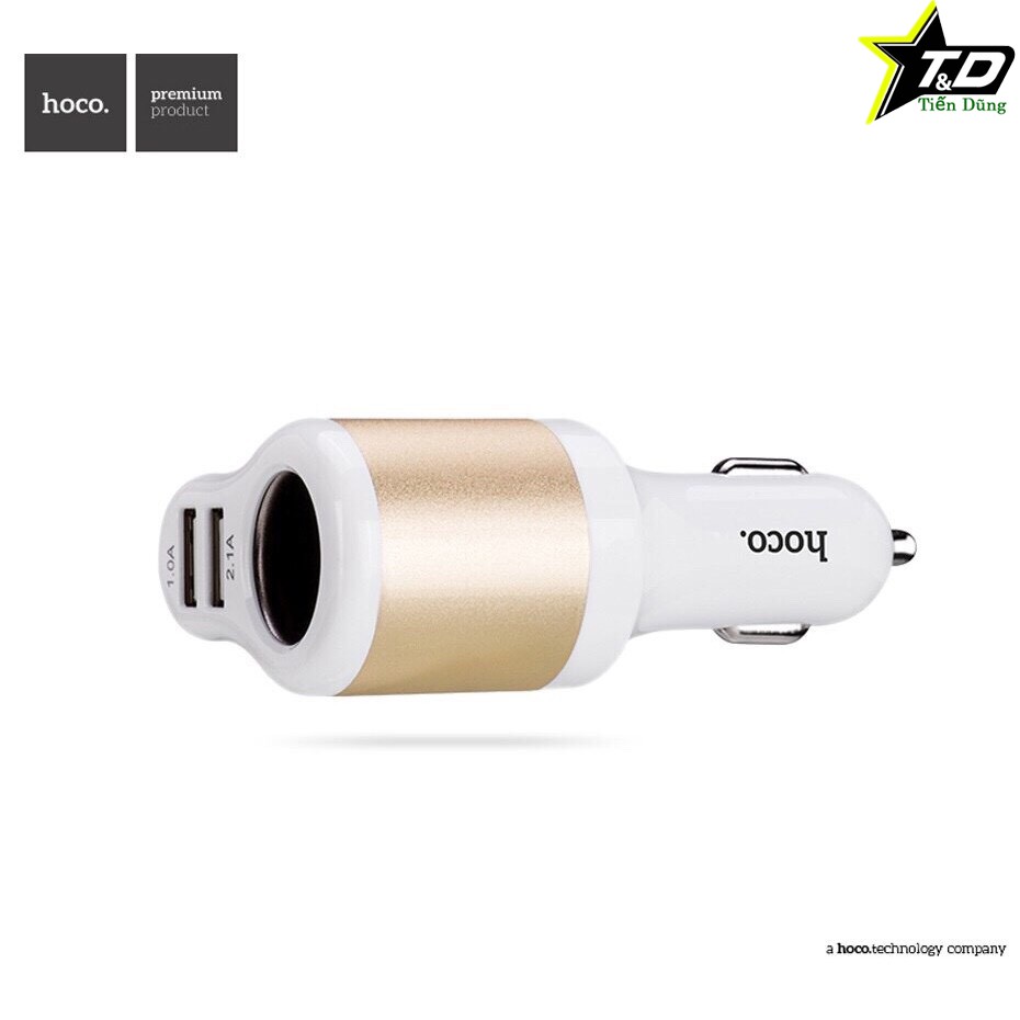 Tẩu sạc oto Hoco UC206 có 2 cổng USB và tẩu sạc -Tẩu sạc nhanh cổng 3.1A