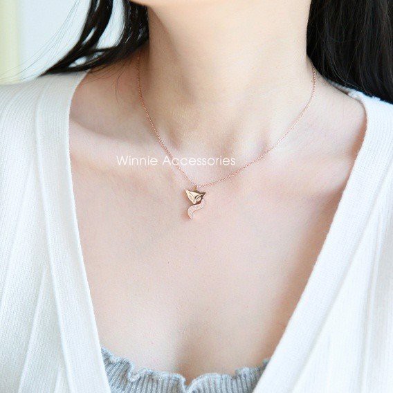 Dây chuyền nữ titan fox vàng hồng