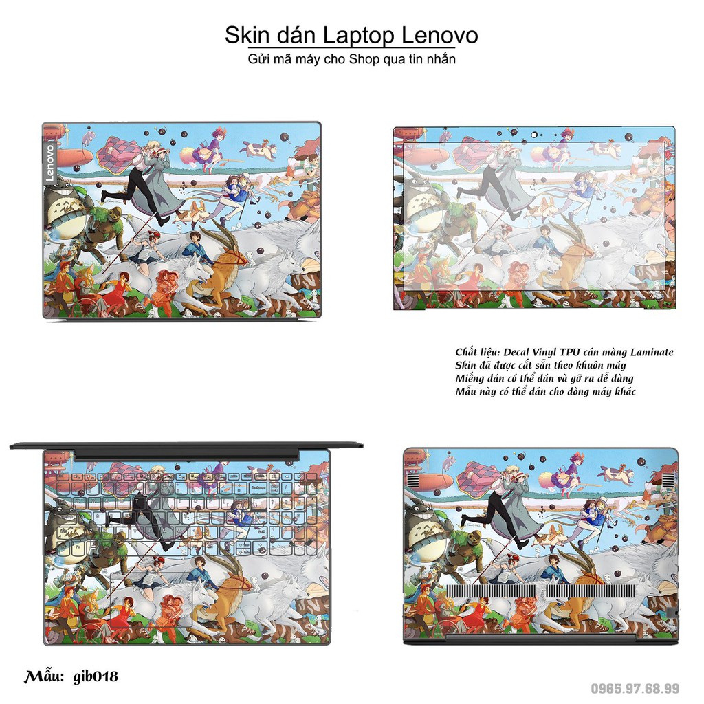 Skin dán Laptop Lenovo in hình Ghibli image (inbox mã máy cho Shop)